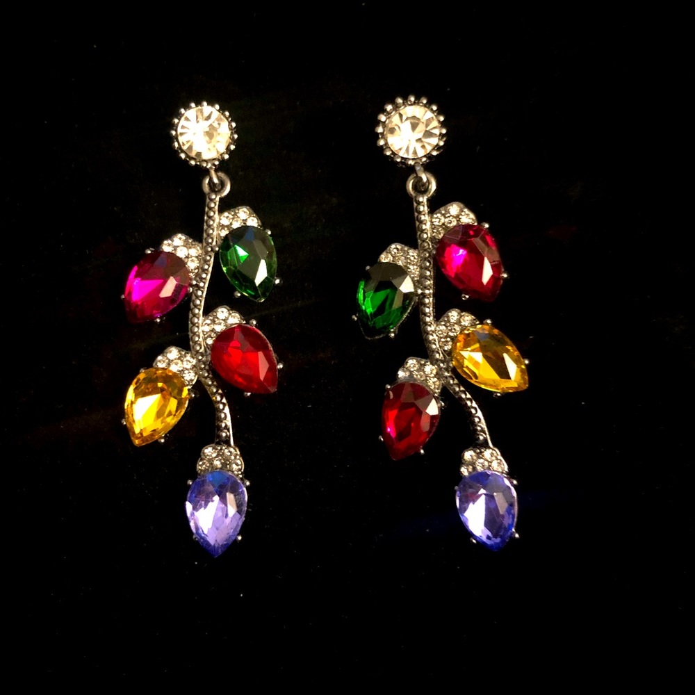 Festive Christmas lightbulb twinkle drop earrings